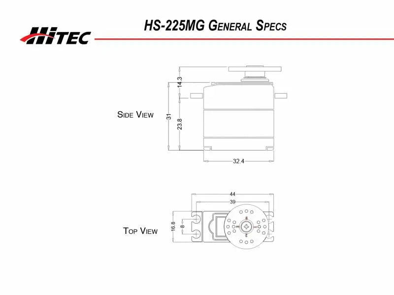 Hitec HS-225MG Metal Gear Mighty Mini Servo Hitec RCD USA