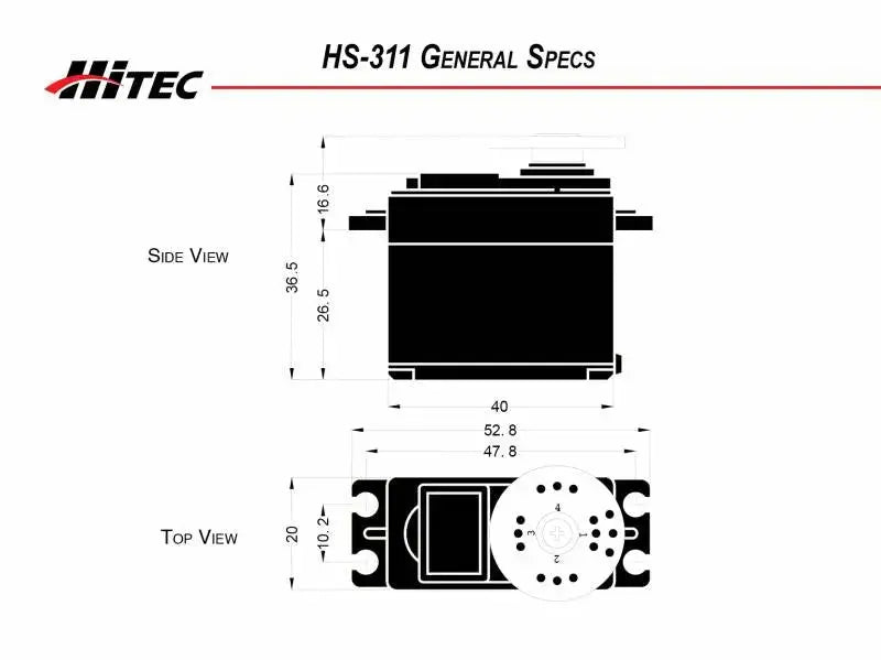 Hitec HS-311 Standard Economy Servo Hitec RCD USA