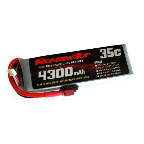 Roaring Top 4300mAh 4s (14.8v) 35C Lipo Battery (EC5)