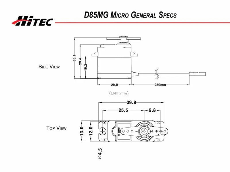 Hitec D85MG 32-Bit Digital Micro Metal Gear Servo Hitec RCD USA