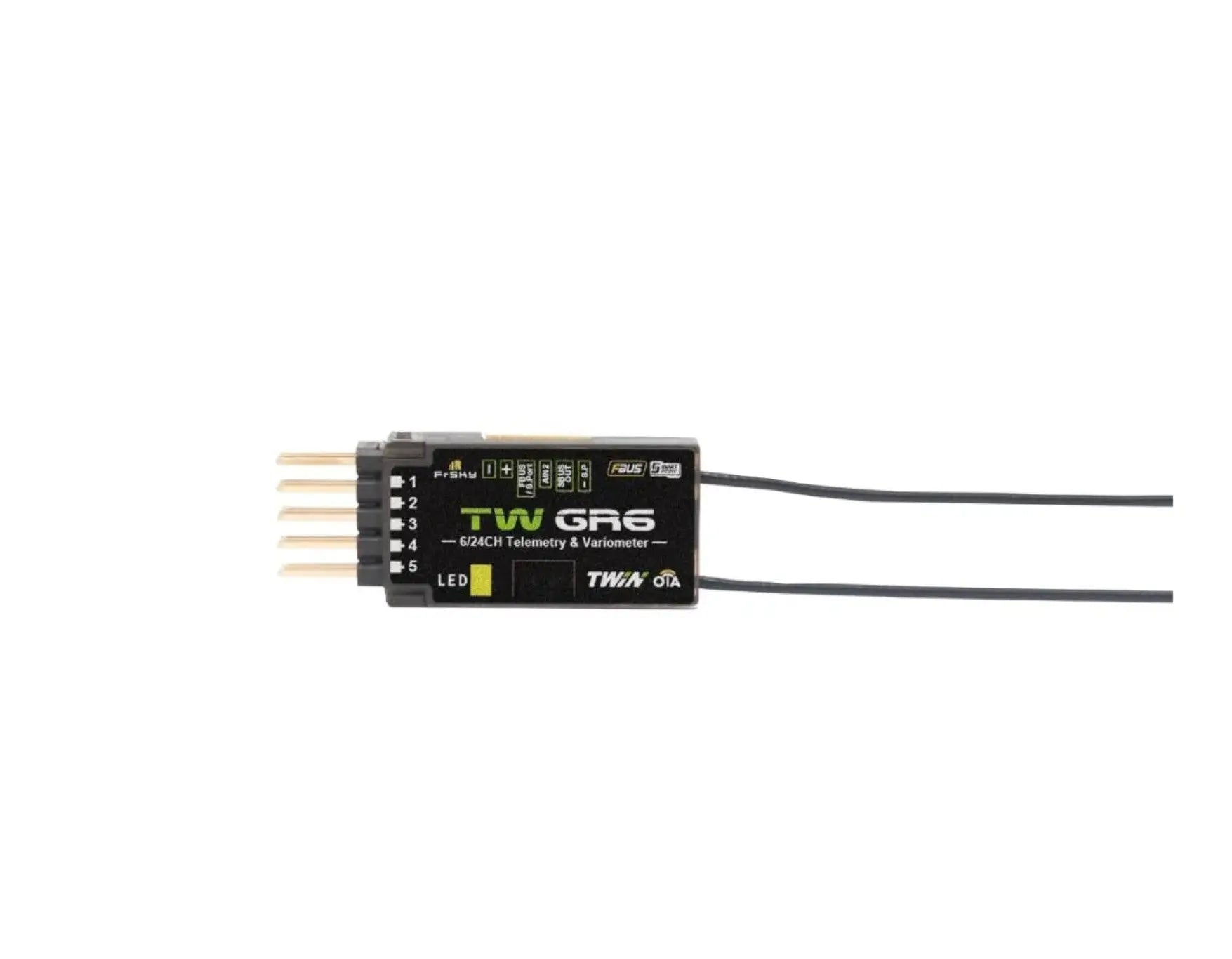 FrSky Twin TW GR6 Dual 2.4GHz Variometer Receiver with 6 Channel Ports FrSky