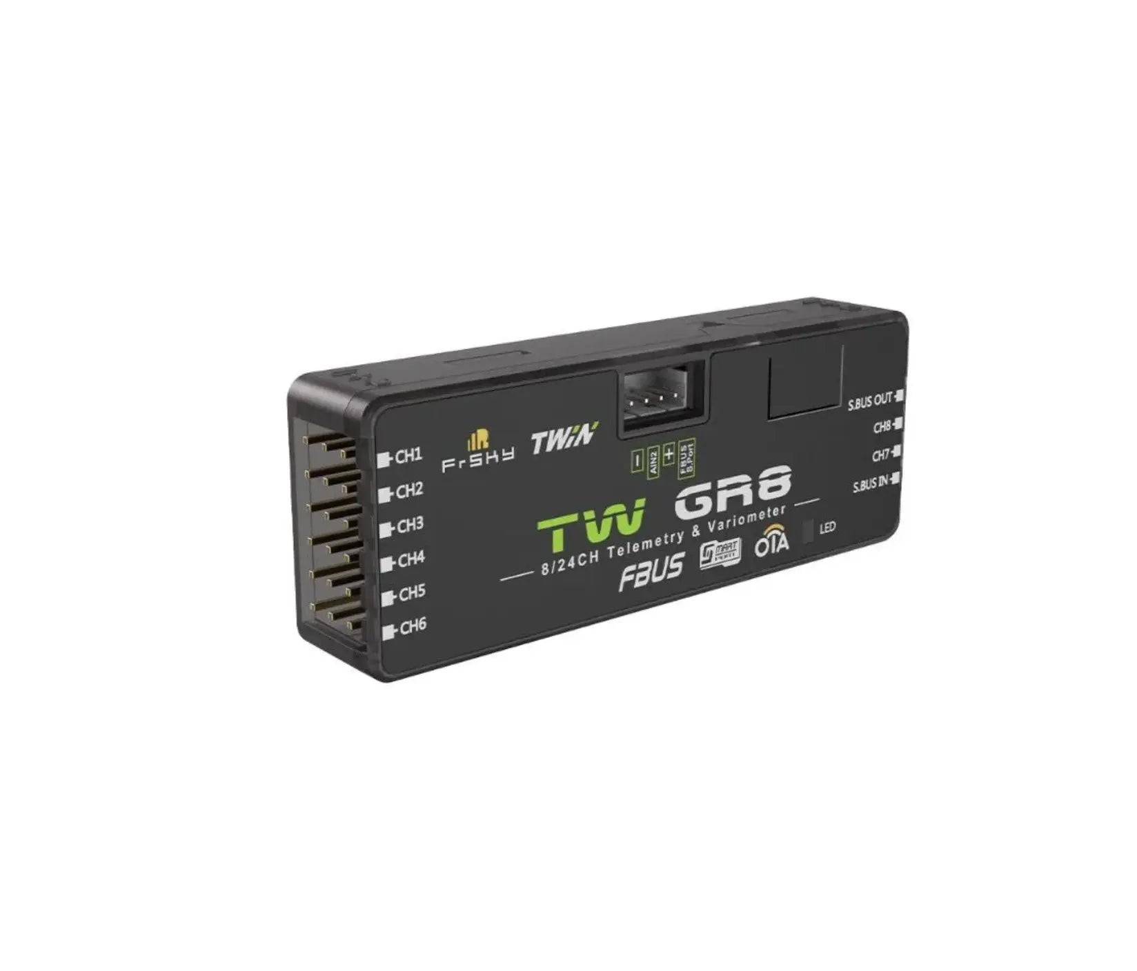 FrSky Twin TW GR8 Dual 2.4GHz Variometer Receiver with 8 Channel Ports FrSky