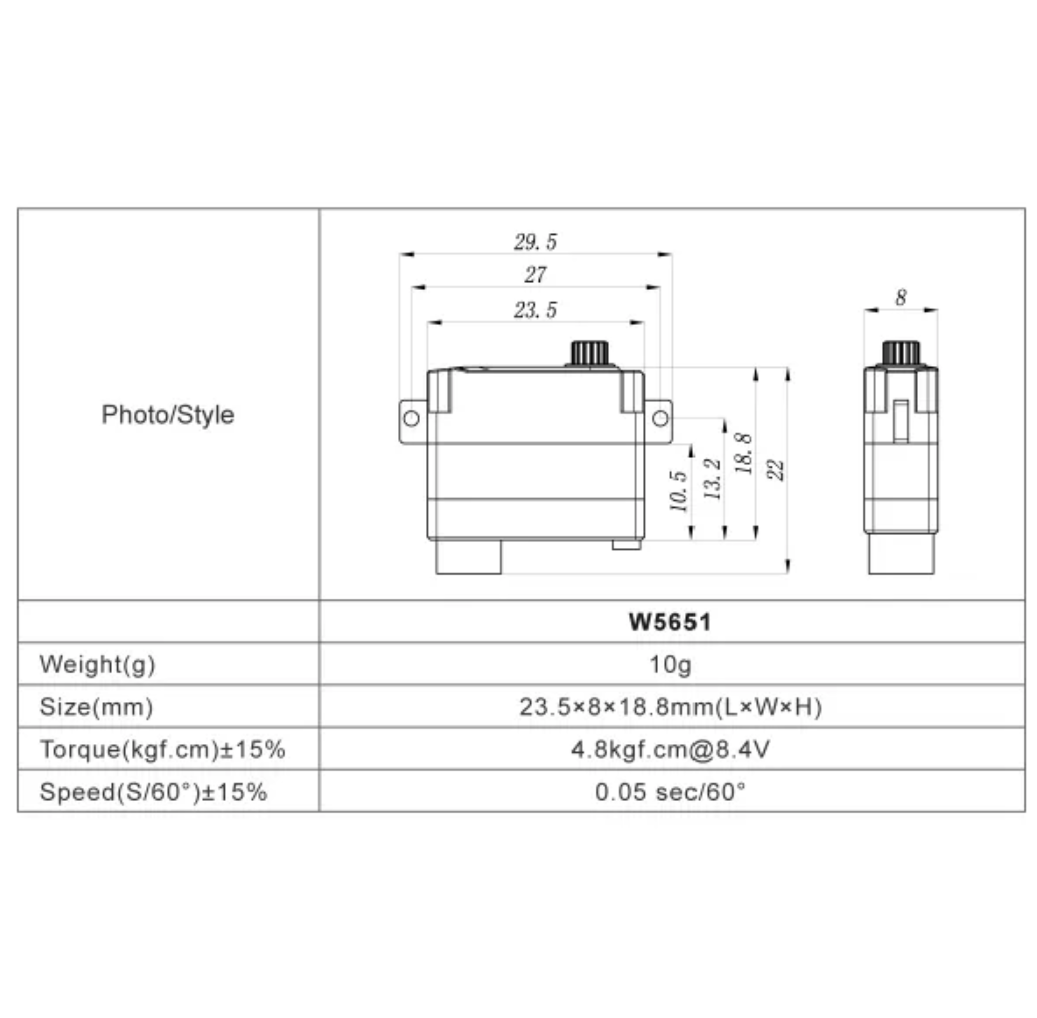 FrSky W5651H Xact Coreless Series Servo