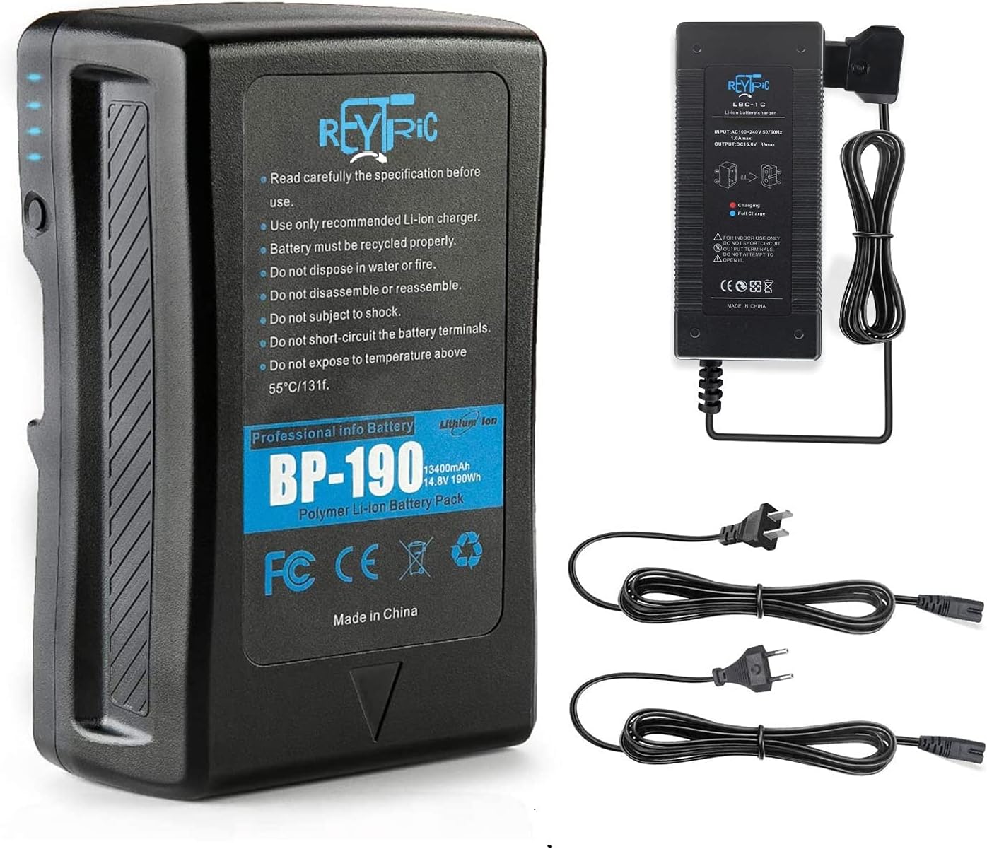 Reytric 190Wh (13400mAh) V-Mount/V-Lock Battery w/ Charger