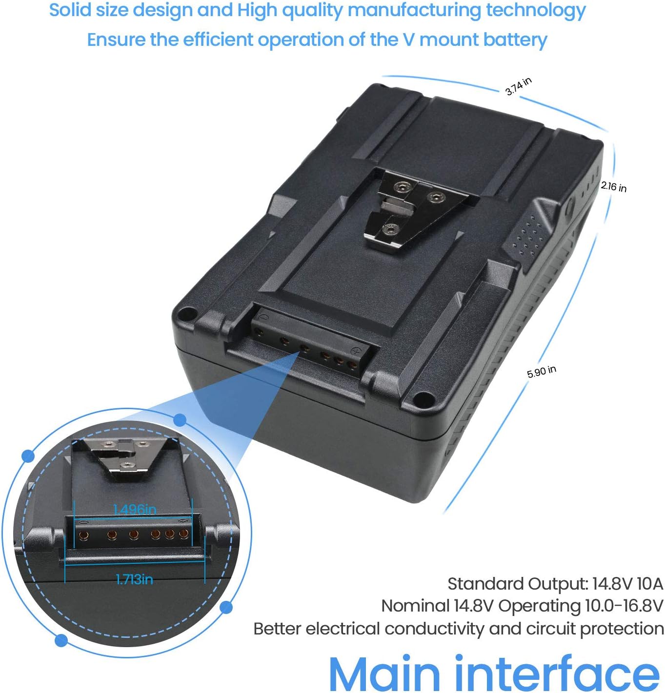 Reytric 190Wh (13400mAh) V-Mount/V-Lock Battery w/ Charger