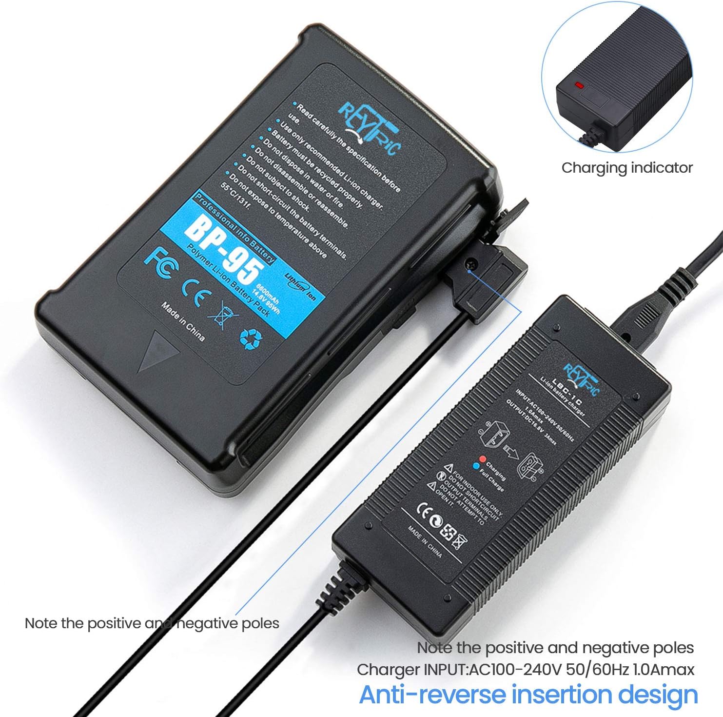 Reytric 95Wh (6600mAh) V-Mount/V-Lock Battery w/ Charger