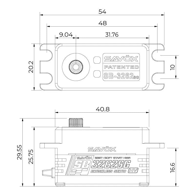 Savox SB-3262SG-BE Black Edition High Torque HV Brushless Servo Savox