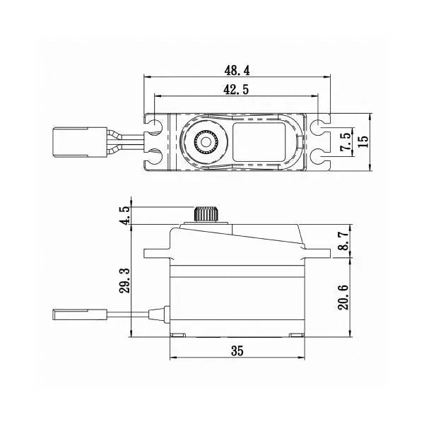 Savox SV-1250MGP High Voltage Micro Tail Servo w/Soft Start Savox