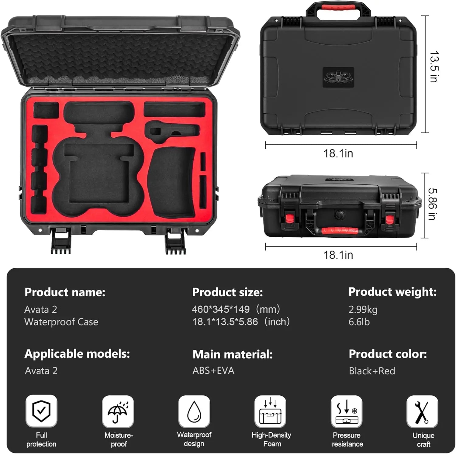 Altitude Drones Hard Carry Case for DJI Avata 2 Drone Altitude Drones
