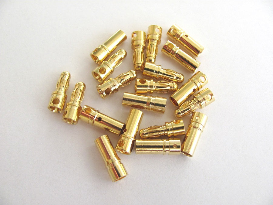3.5mm Gold Bullet Connectors (10 Pair Value Pack) - Altitude Hobbies