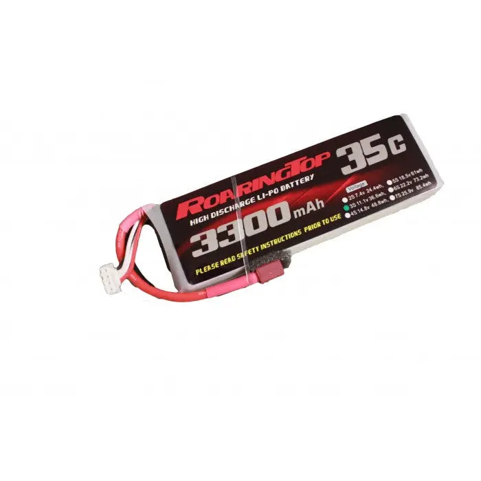 Roaring Top 3300mAh 3s (11.1v) 35C Lipo Battery - Altitude Hobbies