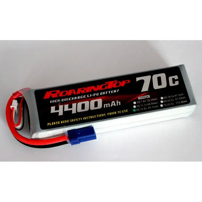Roaring Top 4400mAh 4s (14.8v) 70C Lipo Battery - Altitude Hobbies