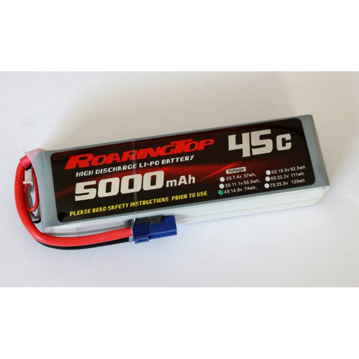 Roaring Top 5000mAh 4s (14.8v) 45C Lipo Battery - Altitude Hobbies