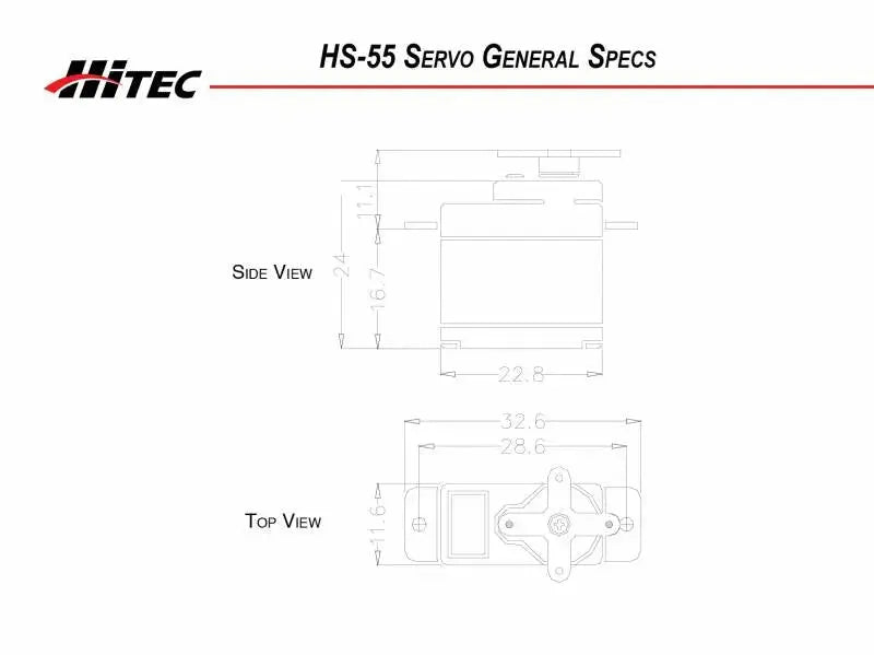 Hitec HS-55 Economy Feather Servo Hitec RCD USA