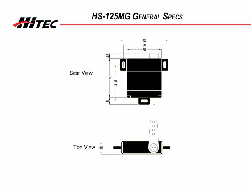 Hitec HS-125MG Slim Metal Gear Wing Servo