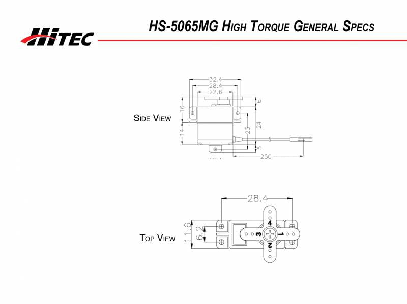 Hitec HS-5065MG High Torque Metal Gear Feather Servo
