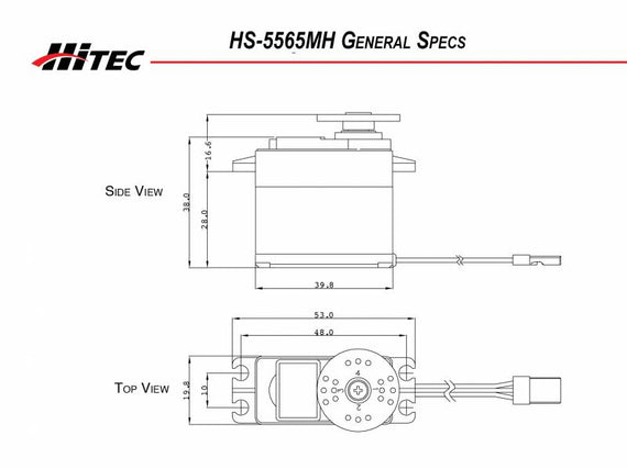 Hitec HS-5565MH Economical High Voltage High Speed Coreless Metal Gear Digital Sport Servo