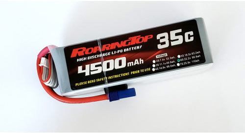 Roaring Top 4500mAh 6s (22.2v) 35C Lipo Battery (EC5)