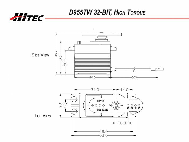 Hitec D955TW 32-Bit High Torque Titanium Gear Servo