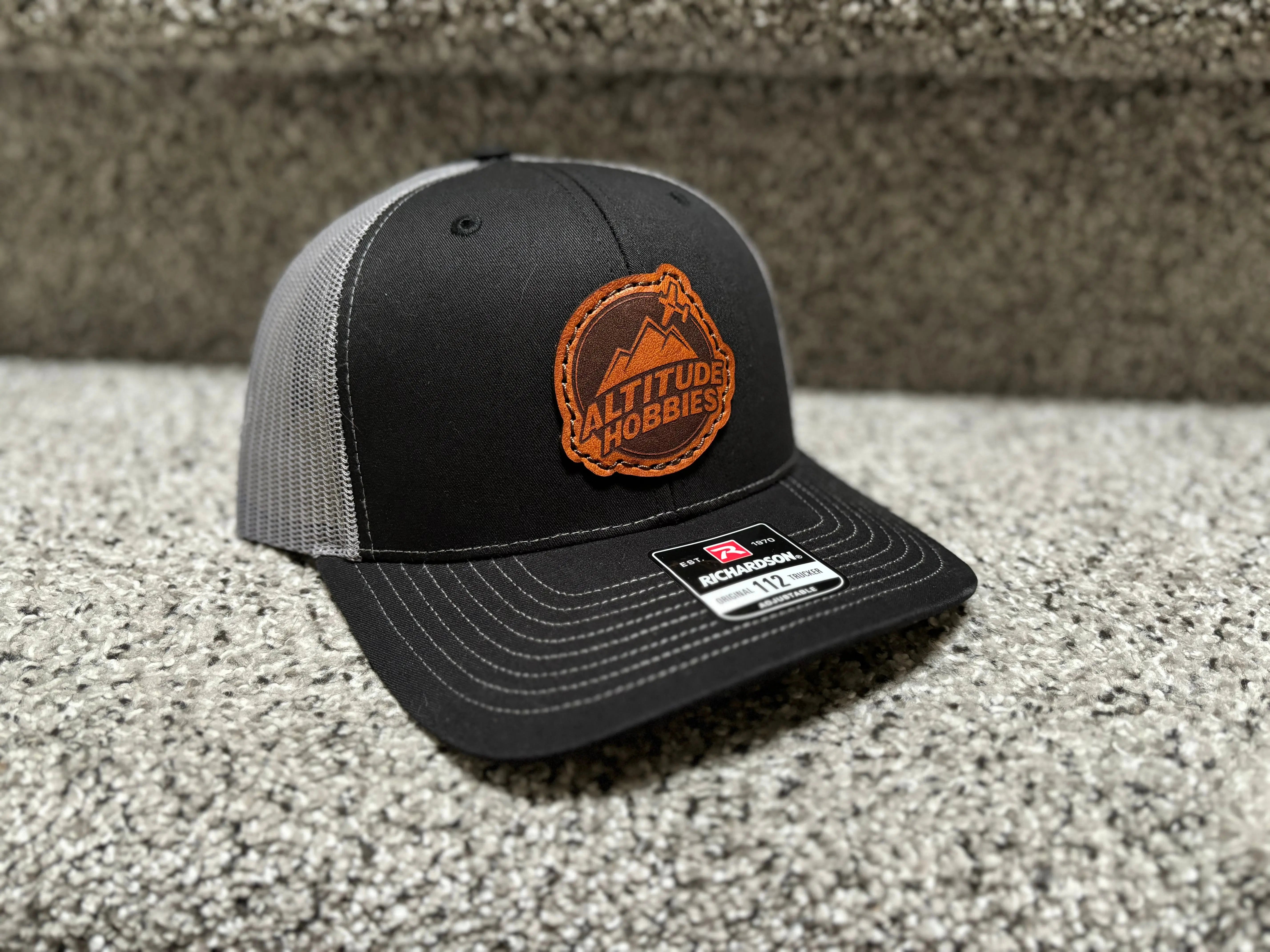 Altitude Hobbies Leather Patch Hat (Black/Charcoal) Altitude Hobbies