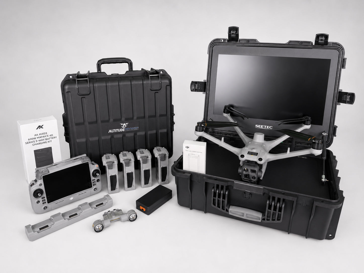 DJI Matrice 4TD thermal deer drone recovery mobile ops bundle with Seetec WPC215 21.5" monitor  from Altitude Drones. Everything you need for a complete deer recovery combo