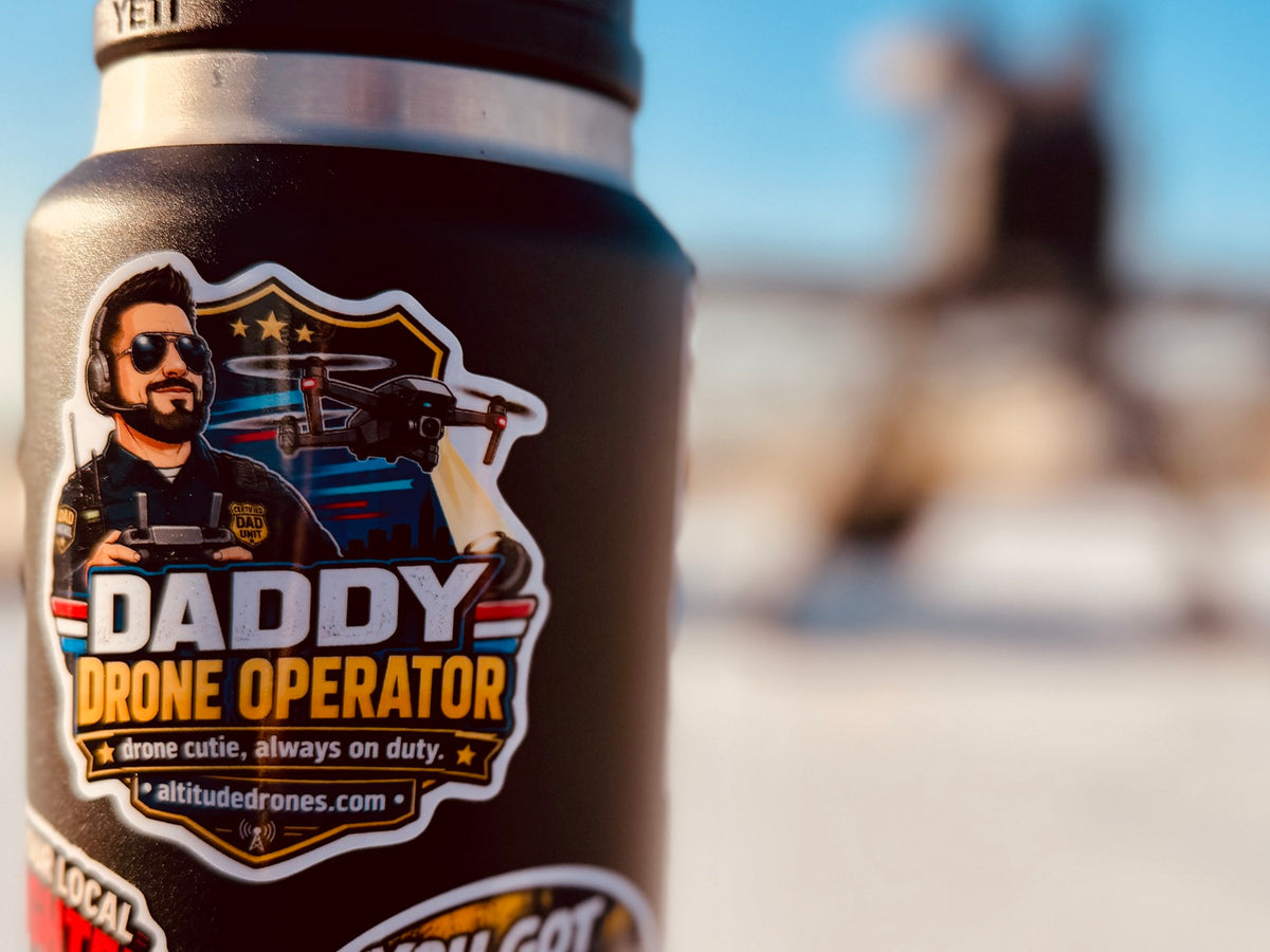 Funny Drone Sticker from Altitude Drones - Daddy Drone Operator V1