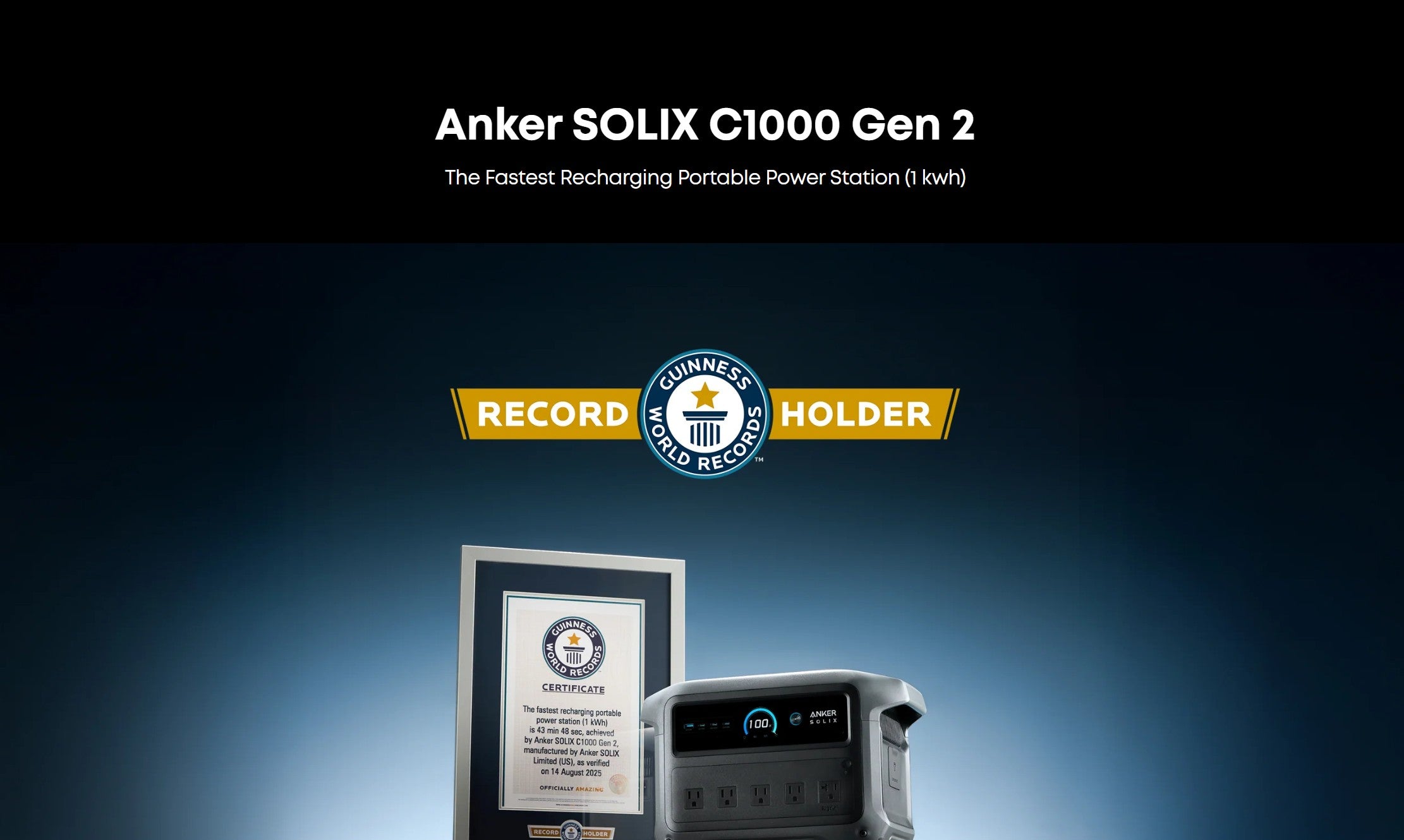 Anker SOLIX C1000 Gen 2 Portable Power Station - 1,024Wh | 2,000W