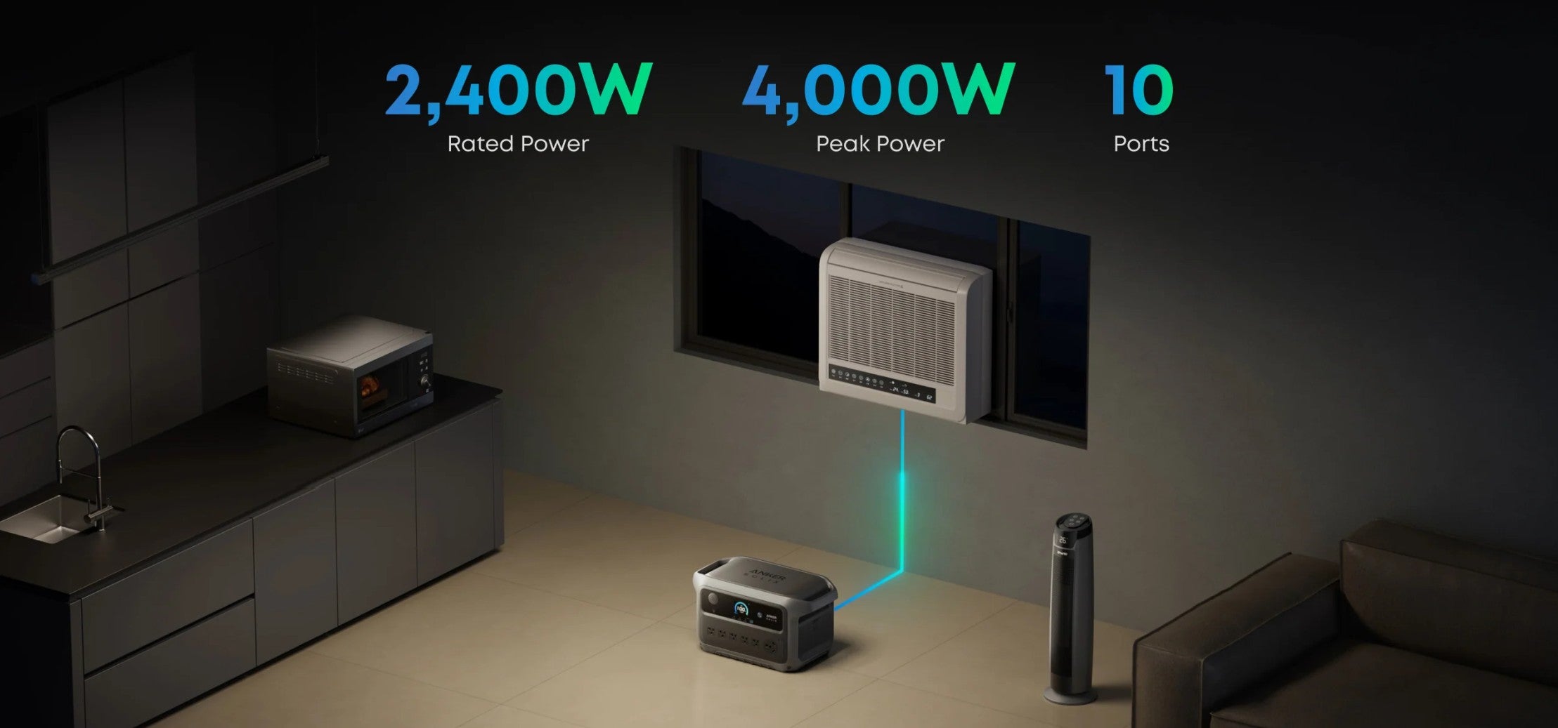 Anker SOLIX C2000 Gen 2 Portable Power Station - 2,048Wh | 2,400W