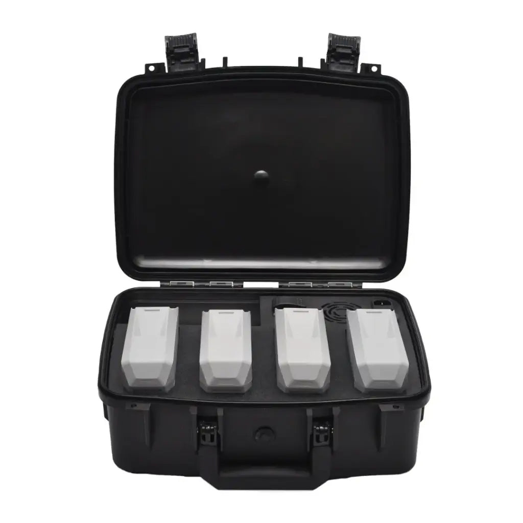 Colorado Drone Chargers Skydio X10 PRCS portable charging system powering a Skydio X10 drone in rugged field operations.