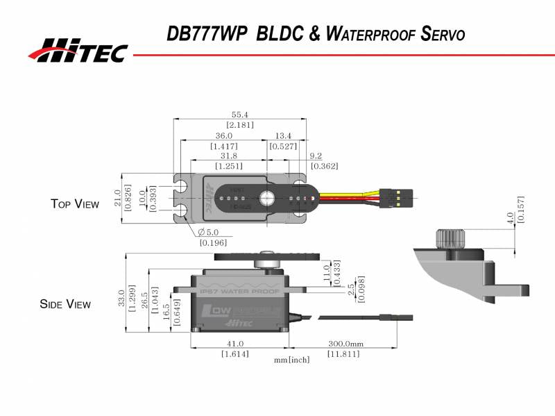 Hitec DB777WP 32-Bit MCU Low Profile Waterproof Servo