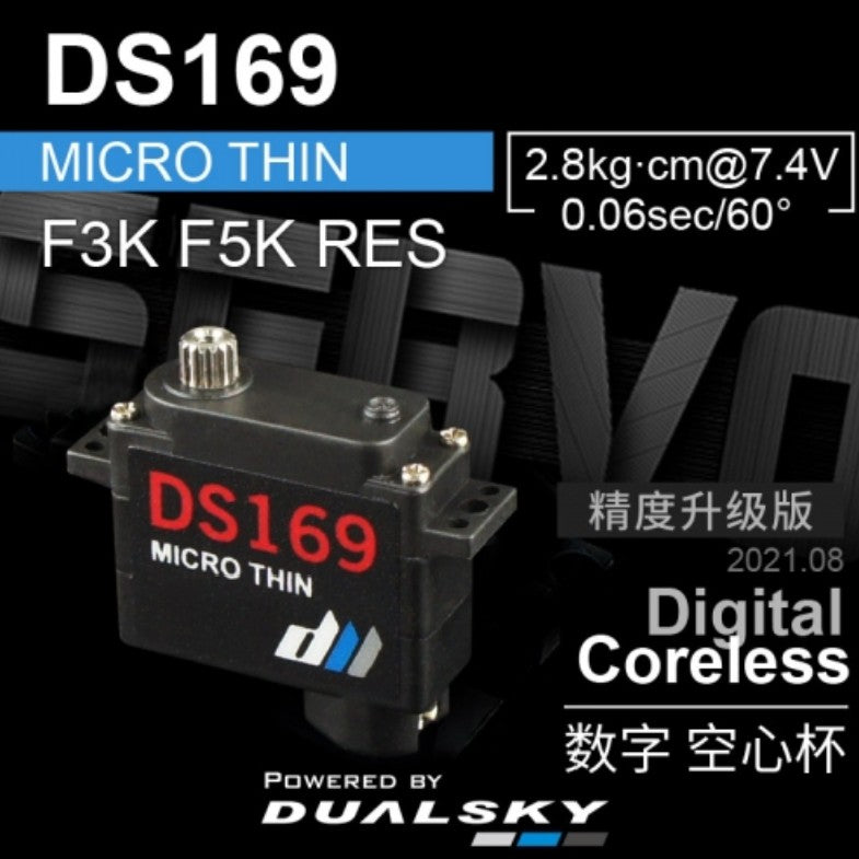 Dualsky DS169 Digital Coreless Micro Thin 9g Servo from Altitude Hobbies