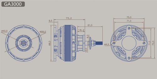 Dualsky GA3000 Brushless Airplane Motor (140E)