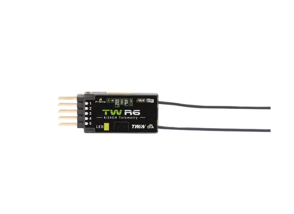 FrSky Twin TW R6 Dual 2.4GHz Receiver with 6 Channel Ports