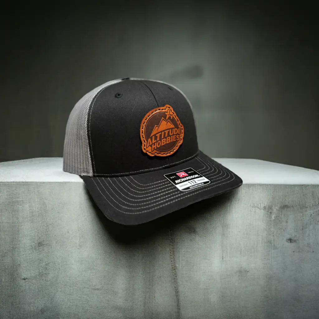 Altitude Hobbies Leather Patch Hat (Black/Charcoal) Altitude Hobbies