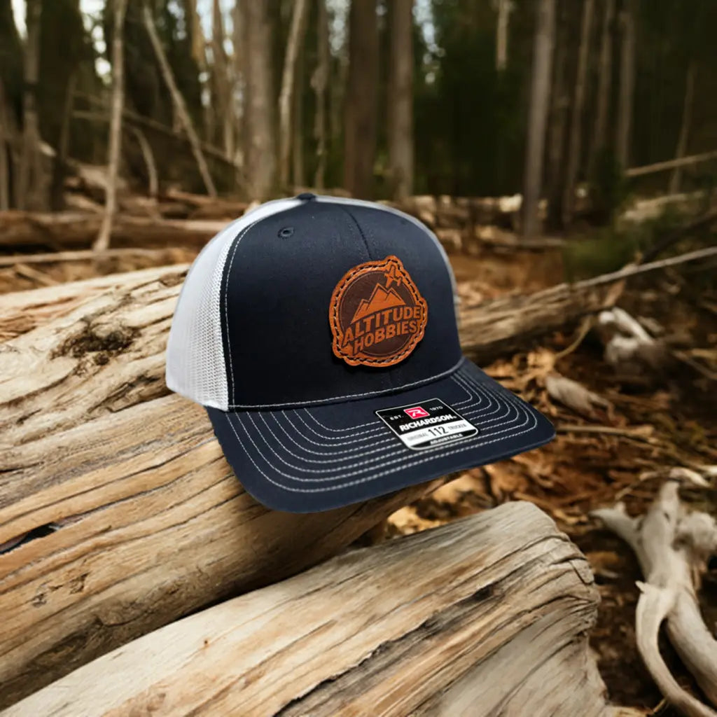 Altitude Hobbies Leather Patch Hat (Navy/White) Altitude Hobbies