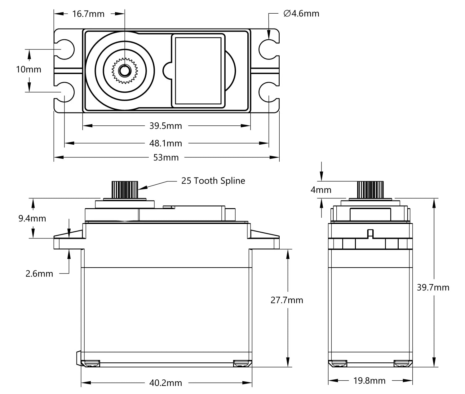 Hitec HS-488HB Deluxe Ball Bearing HD Resin Gear 25T Analog Sport Servo Hitec RCD USA