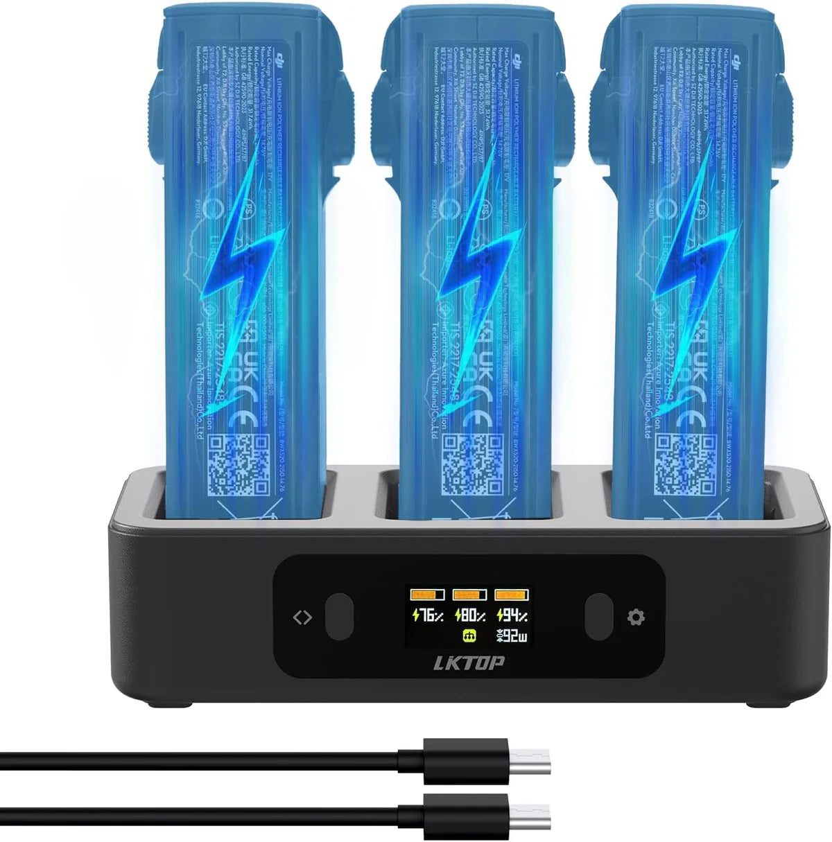LKTOP 100W Fast Charging Hub for DJI Avata 2 drone batteries from Altitude Drones