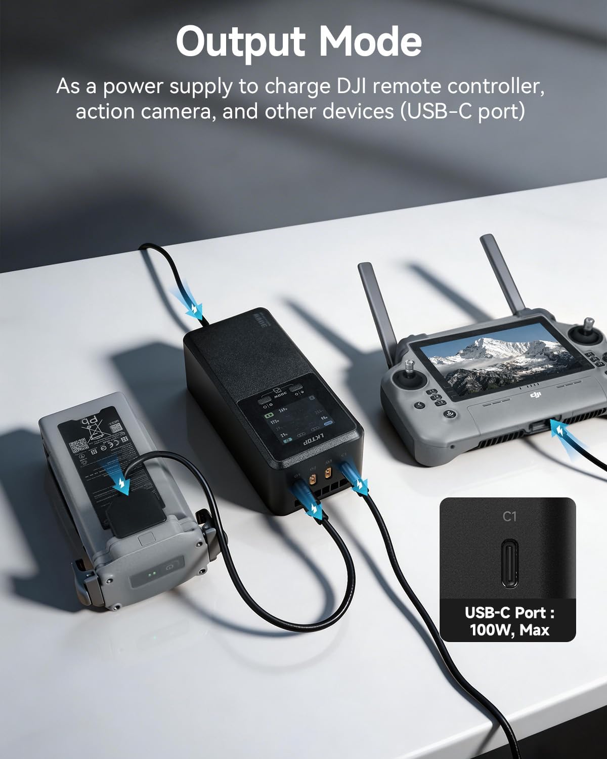 LKTOP 300W Fast Multi-Charger for DJI Matrice 4E/4T Drones