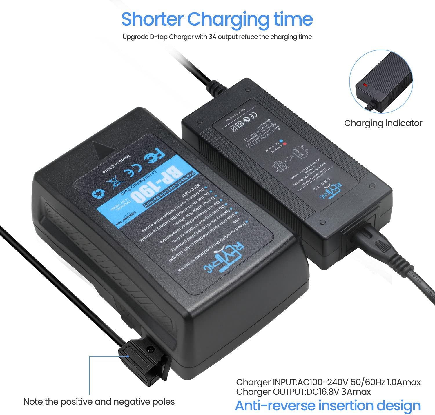 Reytric 190Wh (13400mAh) V-Mount/V-Lock Battery w/ Charger
