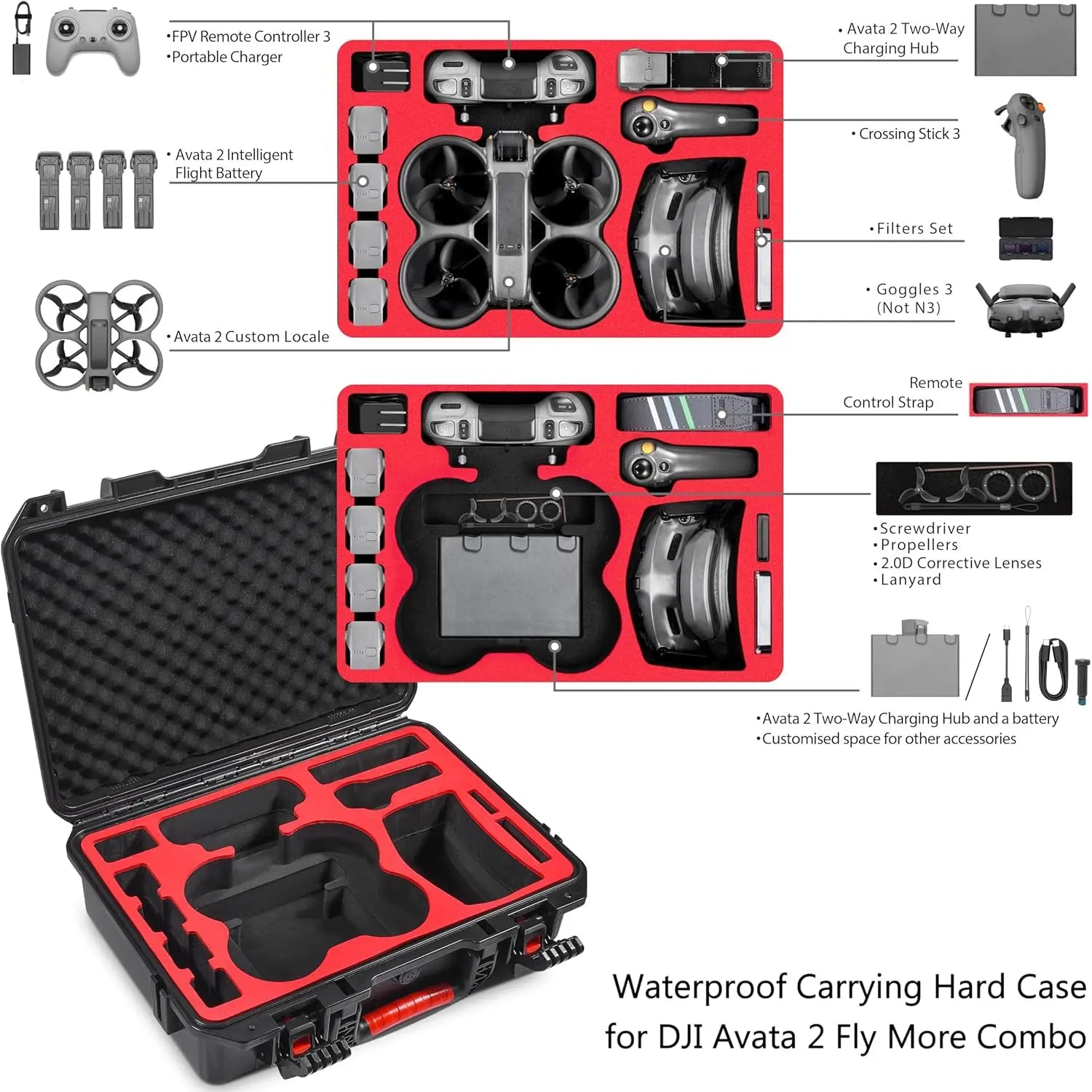 Altitude Drones Hard Carry Case for DJI Avata 2 Drone Altitude Drones