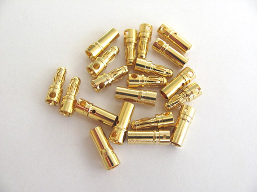 3.5mm Gold Bullet Connectors (10 Pair Value Pack) - Altitude Hobbies