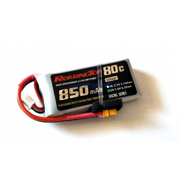 Roaring Top 850mAh 2s (7.4v) 80c Lipo Battery - Altitude Hobbies