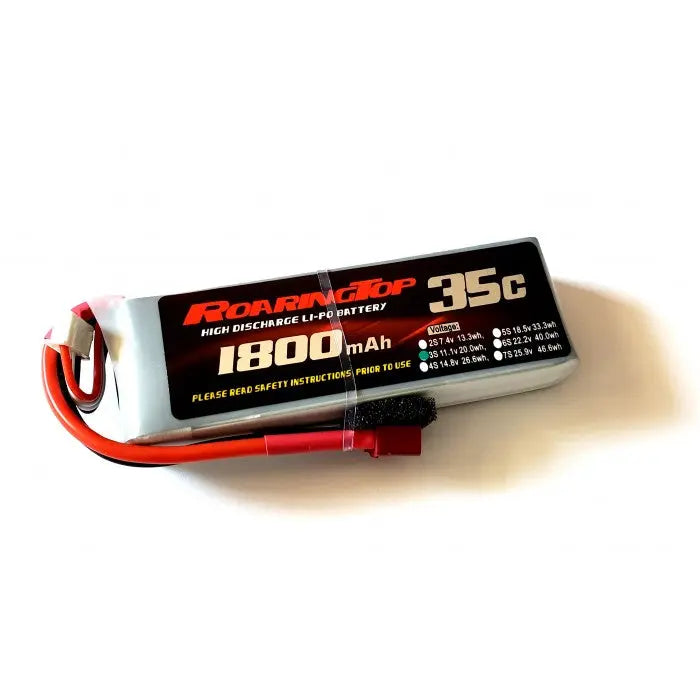 Roaring Top 1800mAh 3s (11.1v) 35C Lipo Battery - Altitude Hobbies