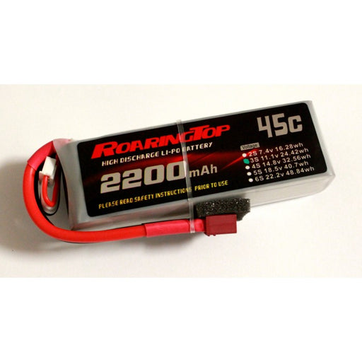 Roaring Top 2200mAh 3s (11.1v) 45C Lipo Battery - Altitude Hobbies