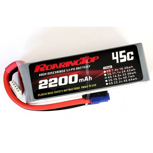 Roaring Top 2200mAh 4s (14.8v) 45C Lipo Battery - Altitude Hobbies