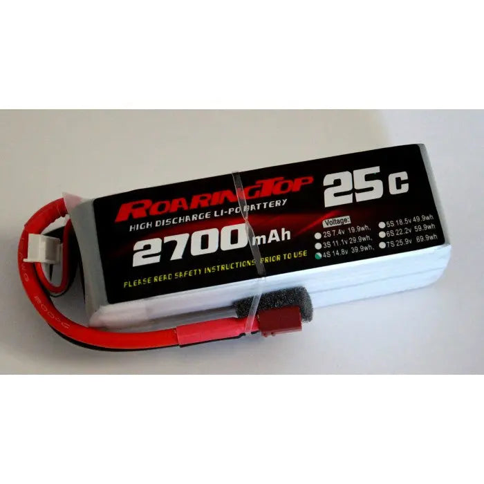 Roaring Top 2700mAh 4s (14.8v) 25C Lipo Battery - Altitude Hobbies
