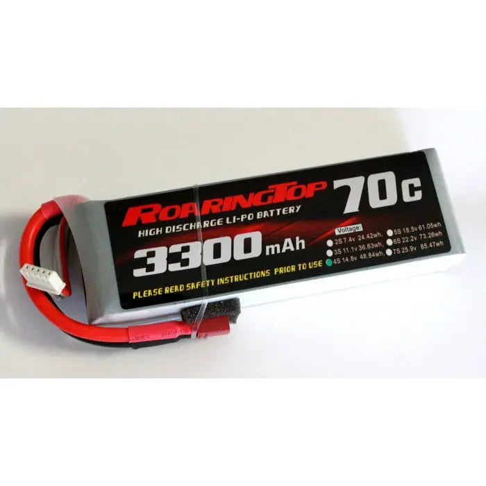 Roaring Top 3300mAh 4s (14.8v) 70C Lipo Battery - Altitude Hobbies