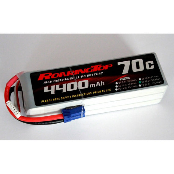 Roaring Top 4400mAh 6s (22.2v) 70C Lipo Battery - Altitude Hobbies