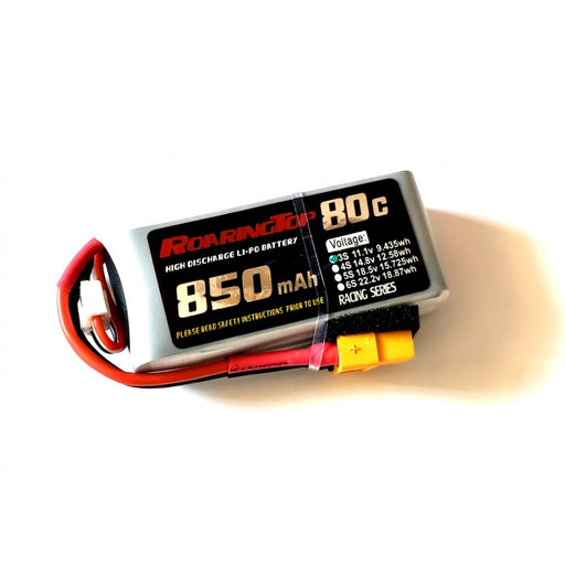 Roaring Top 850mAh 3s (7.4v) 80C Lipo Battery - Altitude Hobbies