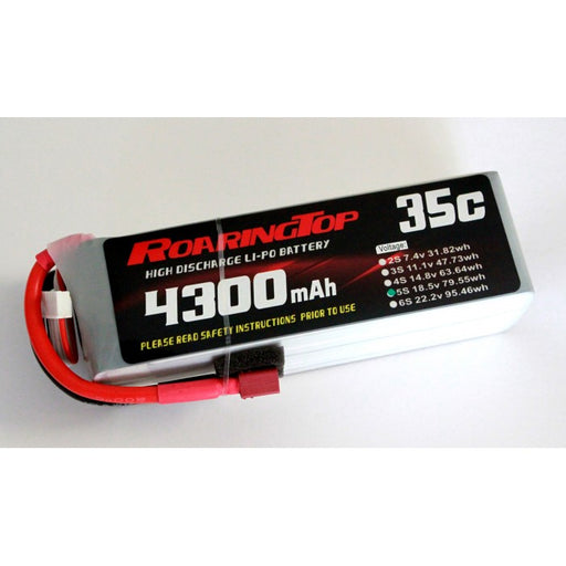 Roaring Top 4300mAh 5s (18.5v) 35C Lipo Battery - Altitude Hobbies